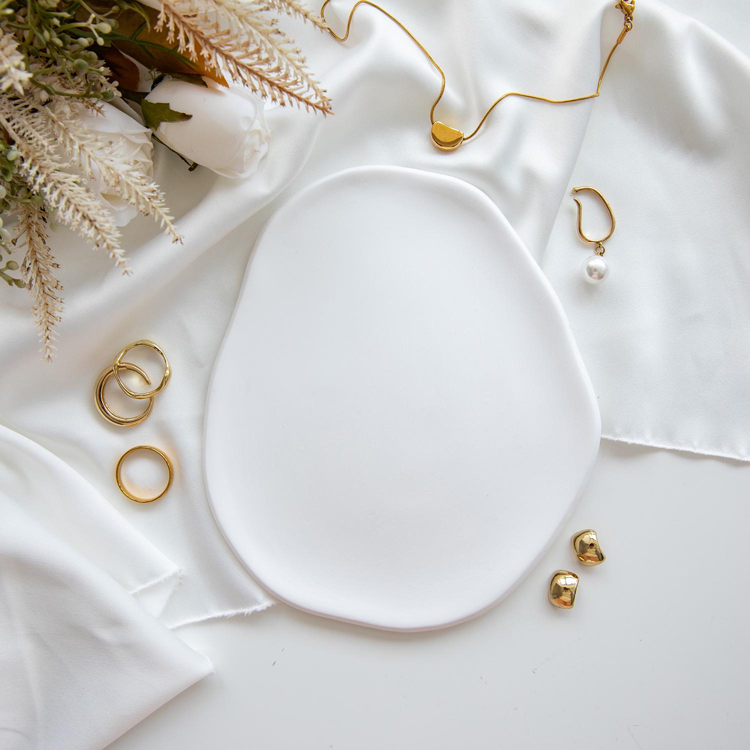 Irregular Ceramic Jewelry Storage Tray , Nail Jewelry Display Tray, photography props, photography backgro M