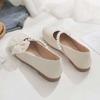 Fairy with skirt 2025 spring new women's single shoes lace versatile pearl round head flat bottom Mary Jane Doudou shoes