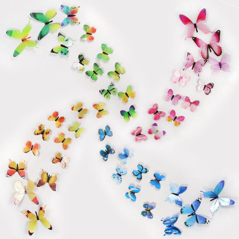 12 X 3D Luminous Butterfly Wall Stickers Home Decor Sticker Kids Bedroom