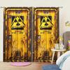 JIT 2pcs Industrial Radiation Pattern Curtain  Room Darkening  Polyester  Halloween Window Decor  Home Decor  Rod Pocket Curtain