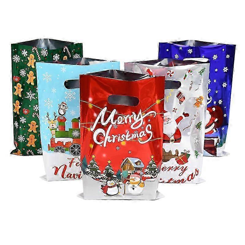 10/30 Cartoon Plastic Christmas Gift Bags for Sweets and Cookies. Christmas Home Decoration, Ideal for Kids. New Year's Gift 2026.