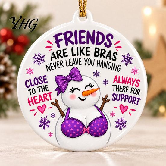 Beautiful Christmas Hanging Decor Funny Friendship Pendant, Durable Acrylic Ornament, Creative Xmas Office Holiday Party Ornament Tree Decorative