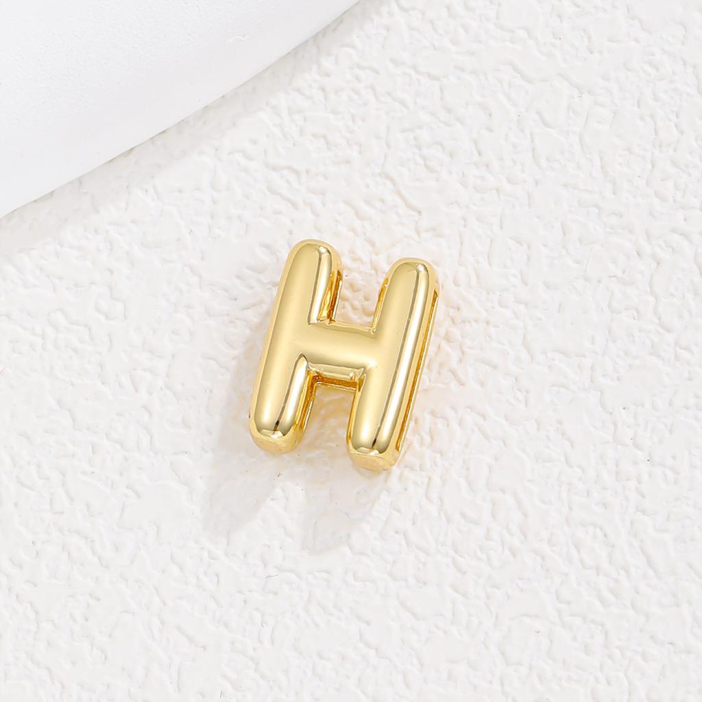 Delicate Chunky Balloon Bubble DIY Initial Letter Pendant Necklace for Women Men Stainless Steel Gold Plated Necklaces