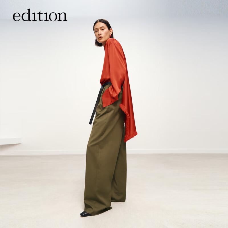 

Брюки от костюма из шерстяной камвольной ткани широкого кроя, серия P, осень 2024 M