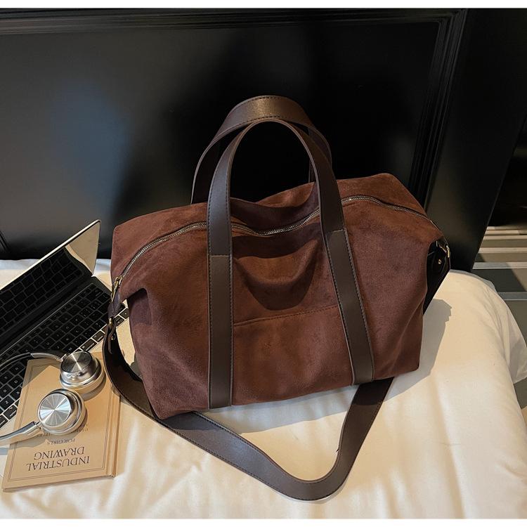 

Ретро замшевая ручная большая сумка женская 2025 новая высококлассная большая сумка-тоут для поездок на работу на плечо сумка-мессенджер