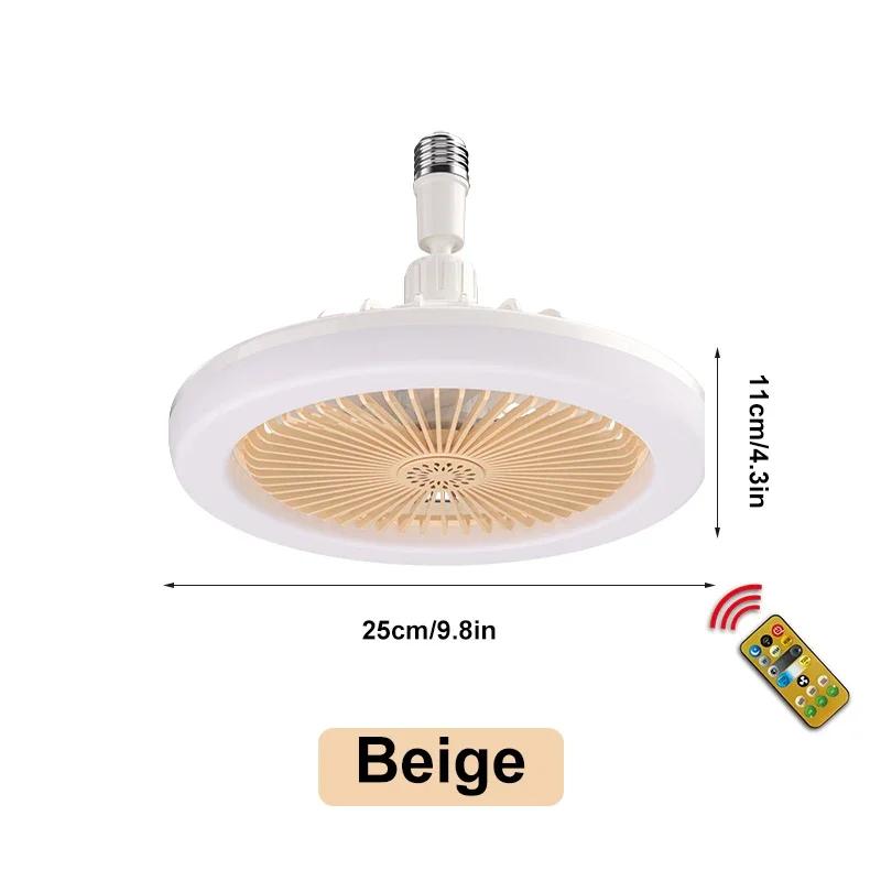 Energy-Saving Remote Control LED Ceiling Fan Lamp for Living Room Bedroom Bottom Noise Mute E27 Base 2 In 1fans Light