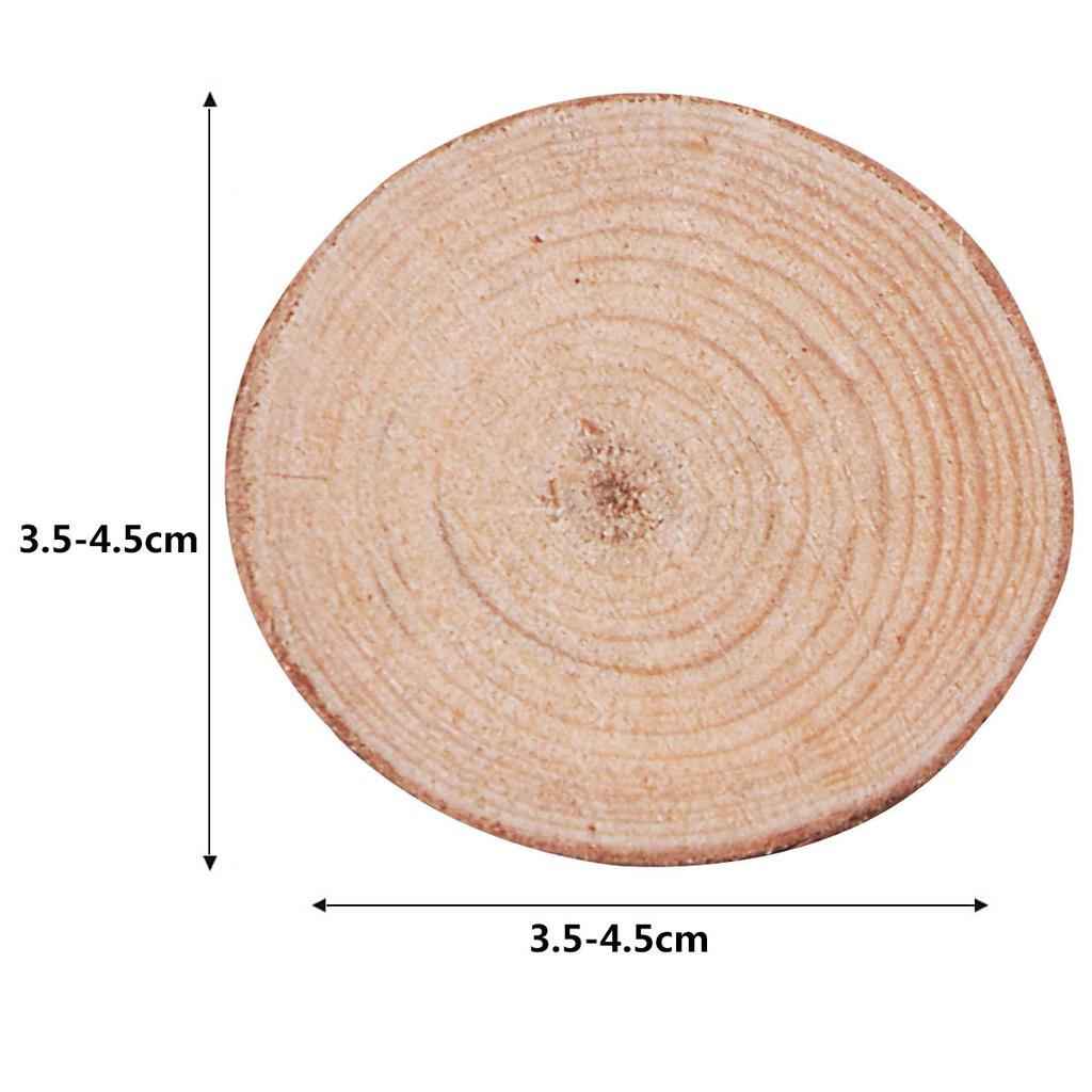 Round Wood Slices Natural Pinewood Log Discs Polished Both Sides Approx 7-9Cm Diameter 0.5-1Cm Thickness DIY Wedding