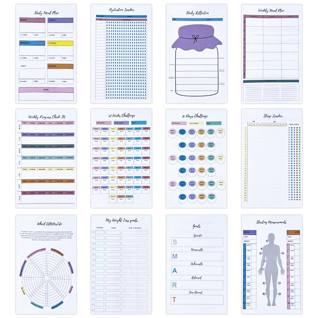 Fitness Diary - A5, Includes Pounds Lost & Body Measurements , Fitness Planner, Goals And Reflections Sections