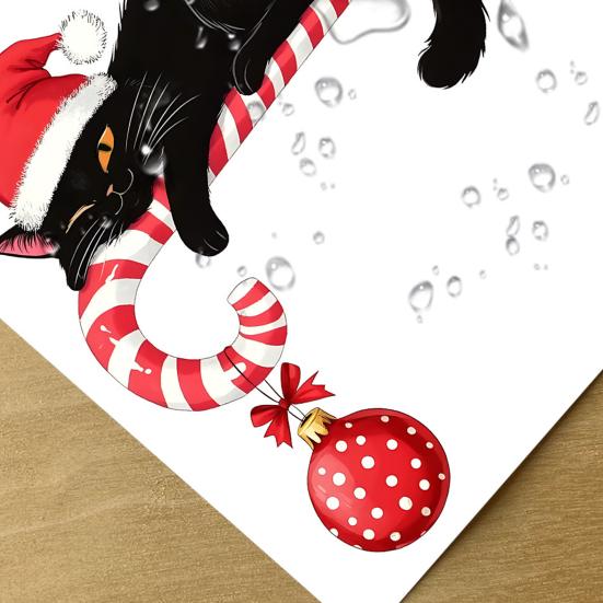 3D Santa Claus Wall Art Christmas Stickers, Self-Adhesive Decals for Home Holiday Party Atmosphere Decor Decor, Waterproof PVC Living Room Bedroom