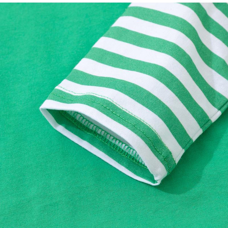 Green Kids' St. Patrick's Day Two-Piece Long-Sleeve Shamrock Party Outfit