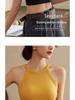 Halter Neck Sleeveless Crop Top with Chest Pads - Women's Beautiful Back Lingerie Bra & Summer Outerwear Belly-Baring White Top