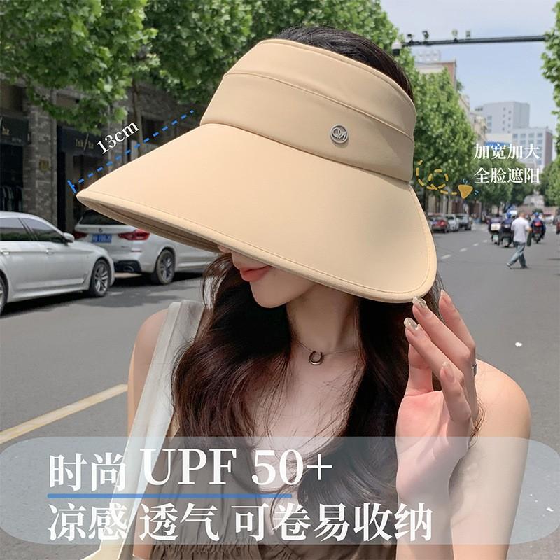 Big Brim Ice Silk Bucket Hat Women's Summer Sunshade Anti-ultraviolet Empty Top Hat Outdoor Casual Versatile Sun Hat