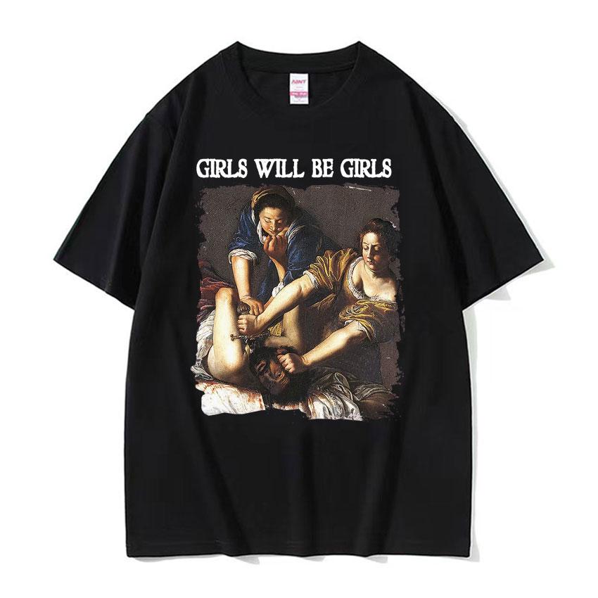 Frauen Sind Geboren Um Zu Dienen Interessantes Meme T-Shirt 2026 Sommer Luxus Feministische Renaissance-Malerei Baumwolle Übergroßes T-Shirt Y2K