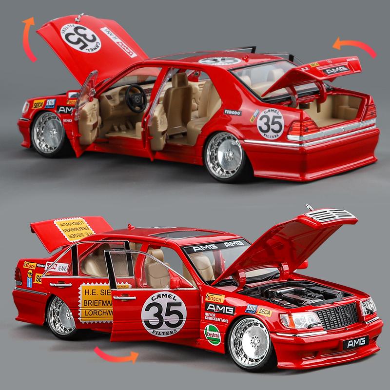 1/24 Scale Benz S W140 320SEL Modified Version Super Racing Car Alloy Metal Diecast Model Car Collecting Hobbies Ornaments