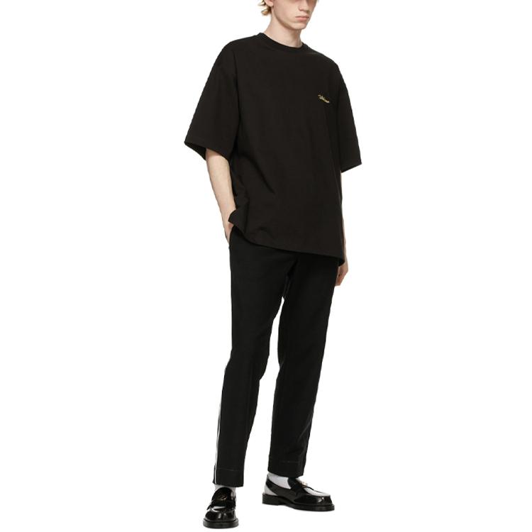 We11done Logo Round Neck High Street Short Sleeve T-Shirt Unisex T-Shirts WD-TT0-21-526-U-BK