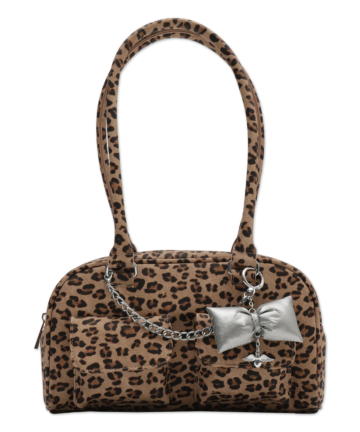 

WEGO Charm Chain Boston Size Beige Bag, Girly, Cute, Korean, School, Women s, F, бежевий