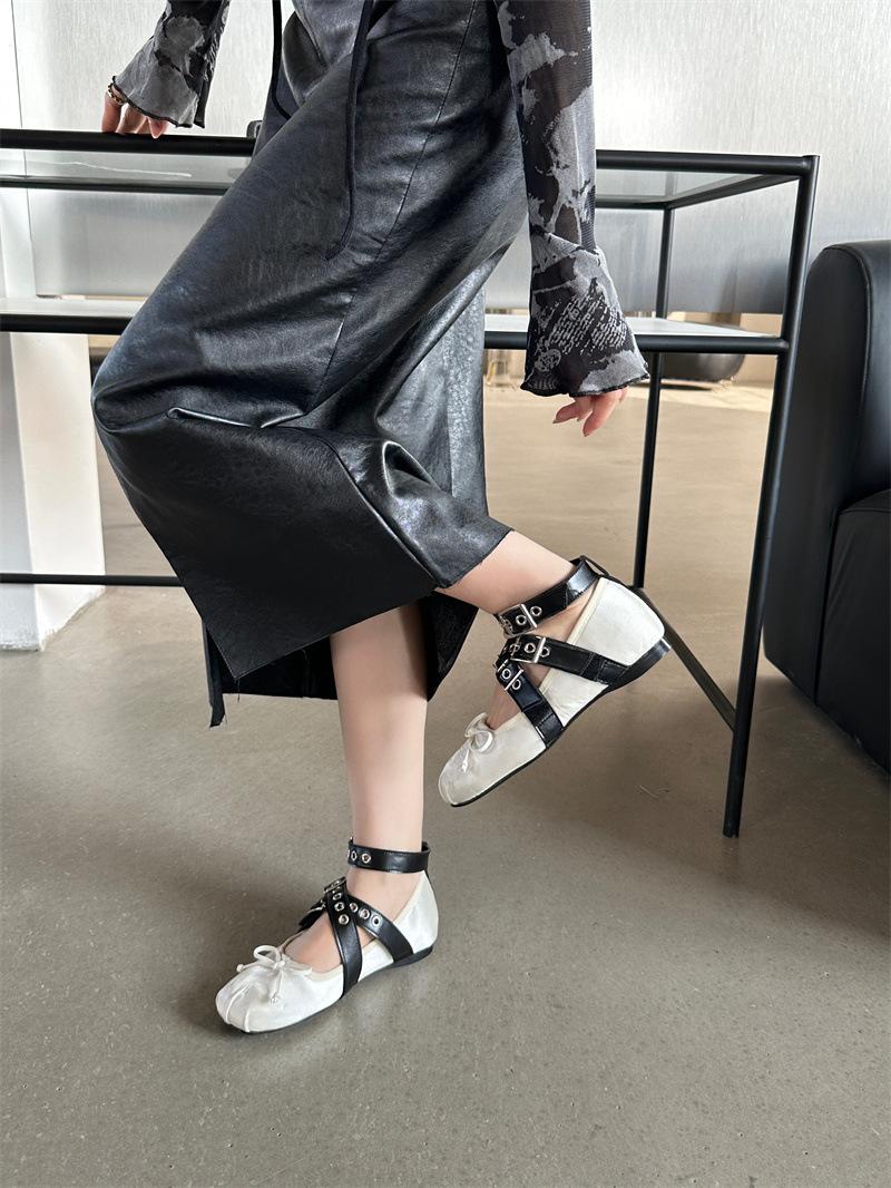 

Осень новые розовые атласные балетки с металлической пряжкой-крестом женская обувь плоская повседневная маленькая обувь 39 белый