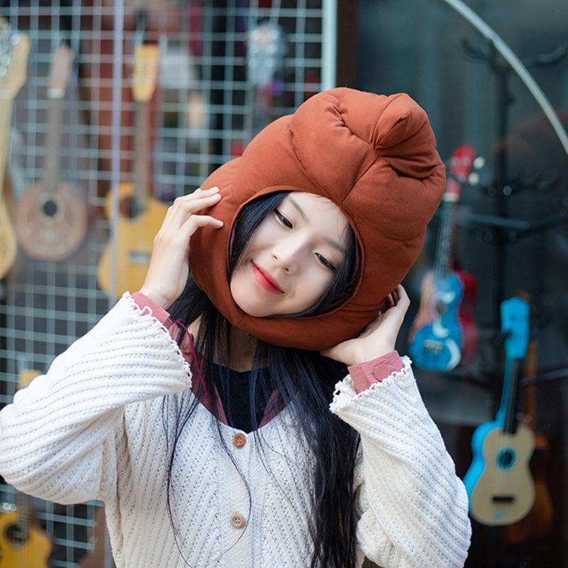 Poop Head Cover Cute Quirky Poop Hat Winter Warm Sand Sculpture Po Funny Cartoon Oddball Poop Cap Funny Hat
