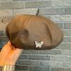 Chic Faux Leather Beret for Women - Waterproof, Non-Stretch, Fashionable British Retro Style Octagonal Cap