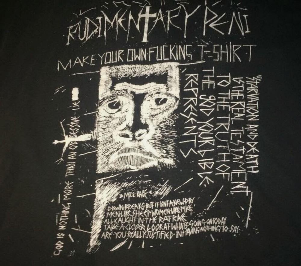 

Перепечатка футболки Rudimentary Peni 80-х хардкор панк-рок Унисекс Футболка XXL