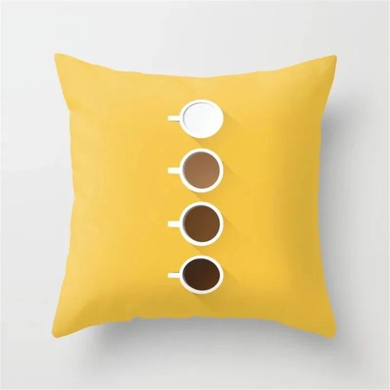 Flower Decoration Yellow Pillowcase Office Living Room Home Pillowcase Car Ornaments