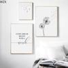 Make Wish Dandelion Poster Prints Nordic Style Dandelion Wall Art Canvas Painting Living Room Bedroom Nursery Decor home decor