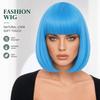 European & American Women's Bob Cut Wigs with Bangs - Short, Colored, Anime-Inspired Headwear for Halloween