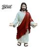 Jesus Figurine 5 Inch with Open Arm Hand Painted Religious Statue Resin Christian Sculpture for Spiritual Collection Home Decor Fabric Robe Figure