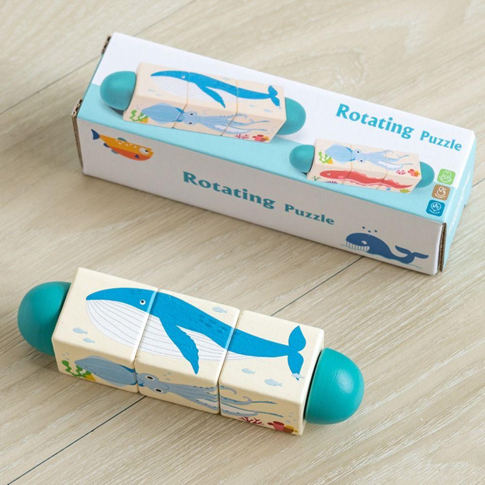 Cartoon Animal Spin Puzzle Toy Matching Toy  for Helps Develop Fine Motor Skills Logical Thinking