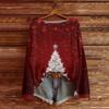 Women's Christmas Print Lightweight Sweater, Casual Long Sleeve Knit Pullover for Holiday