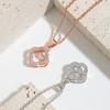 Lucky grass main stone dancing pendant necklace, beating heart Korean version of simple and smart four-leaf clover necklace