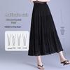 Elegant French Style Shimmering Pleated Midi Skirt