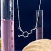 Dopamine Molecule Necklace Stylish Neck Chain Ajustable Collarbone Chain Trendy Neck Jewelry for Chemistry Enthusiasts