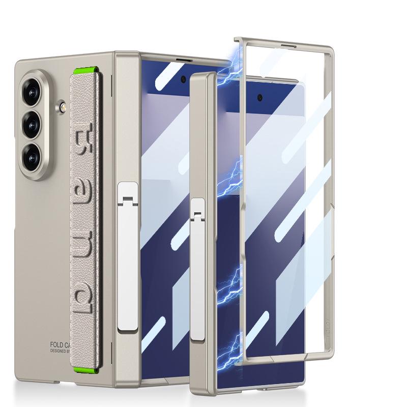 Samsung Z Fold7 Wristband Case: Full-Coverage, Invisible Stand, Drop Protection, Side Bag & Hinge Protection