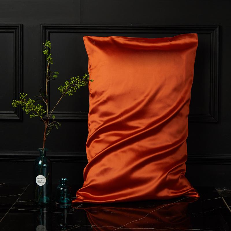 European Style Pure Mulberry Silk Double-Sided Pillowcase, Solid Color, Envelope Style, Beauty Pillowcase.