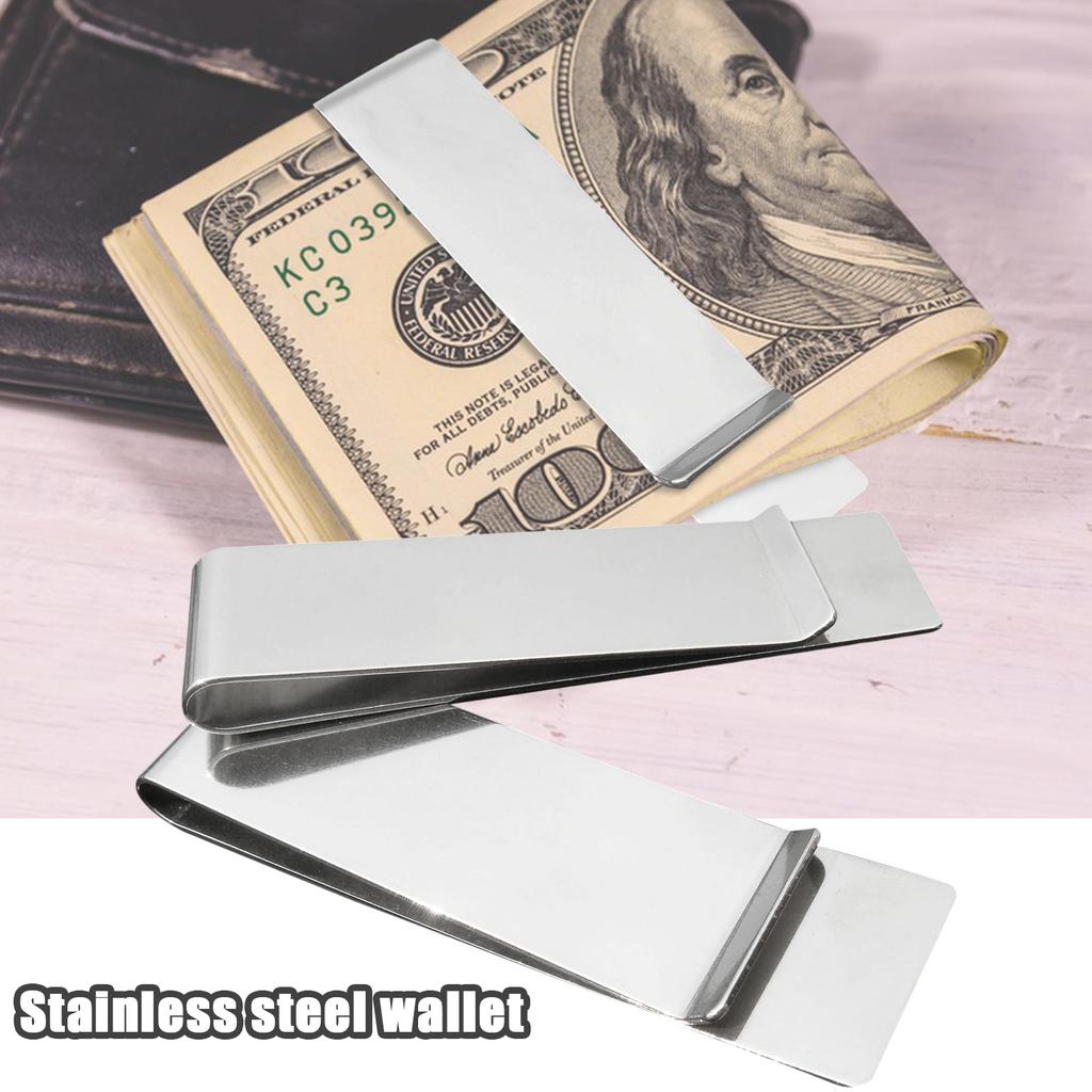 1Pcs Stainless Steel Money Clip Fashion Simple Silver Creative Banknote Clip Belt Clip Personality Bookmark Metal Ticket Folder