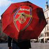 Arsenal Football Club Crest Automatic Folding Umbrella - 8-Rib Travel Umbrella with Auto Open/Close & Portable Gifts for Holidays or Birthdays