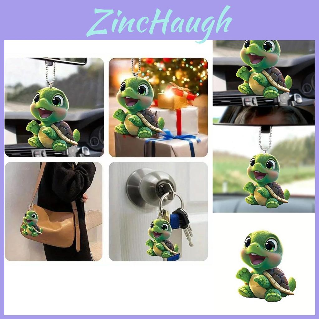 Adorable Cartoon Acrylic Turtle Pendant For Car Interior Decoration With Colorful Design
