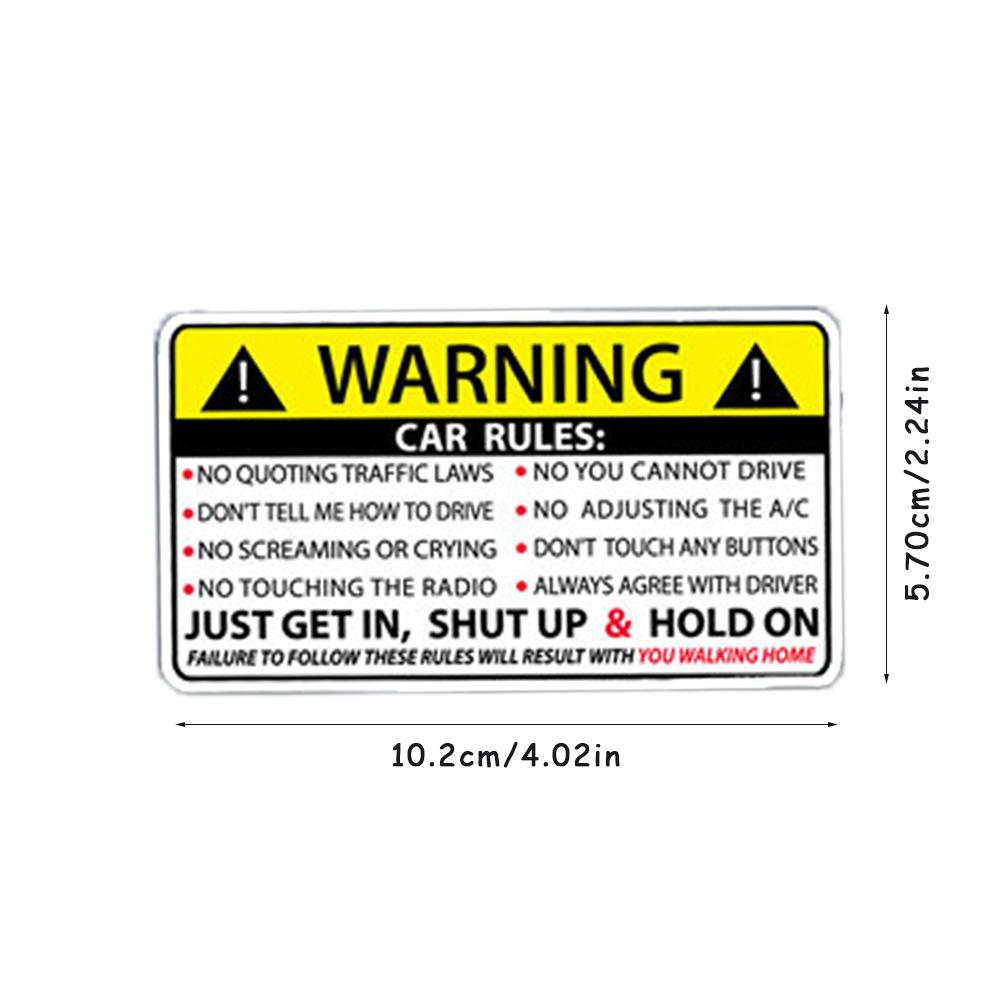 Car Safety Warning Rules StickersCar Safety Warning Rules Stickers