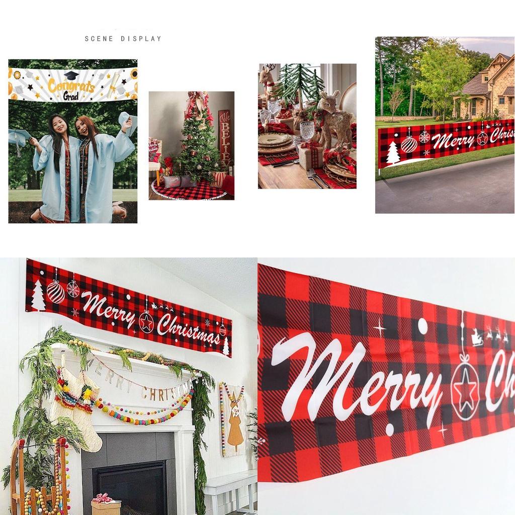 Extra Large Merry Christmas Banner Sign With Eye-catching Red Colors And Jolly Santa Imagery