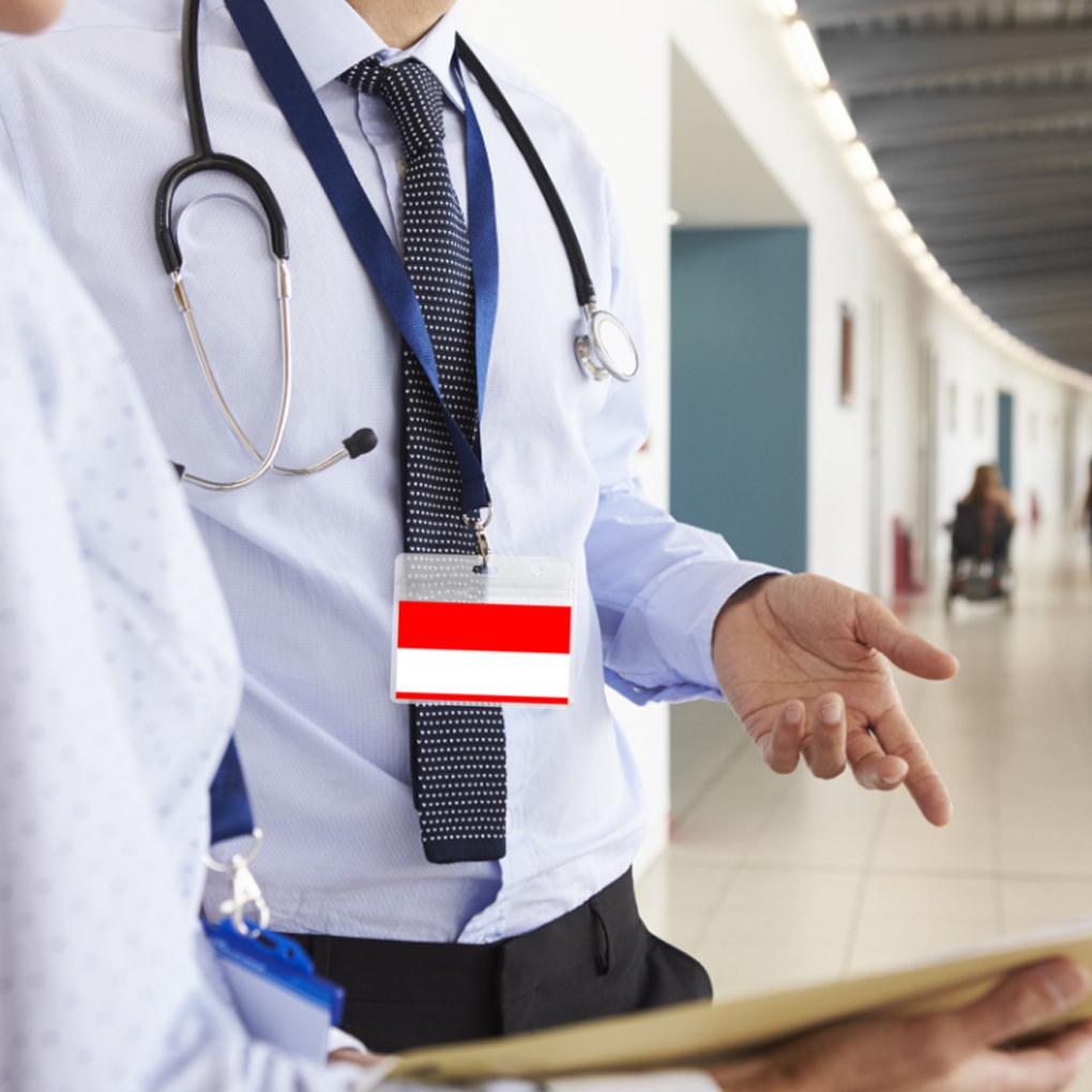 5Pcs Card Cover Holder Clear 4x3 Inches ID Card Waterproof PVC Sleeve for Teacher Student Worker