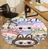 Labubu Pattern Round Rug, Indoor/Outdoor Mat, for Picnic, Gameroom, Bedroom, Office, Living Room, Home Decor Carpet, Birthday Gift