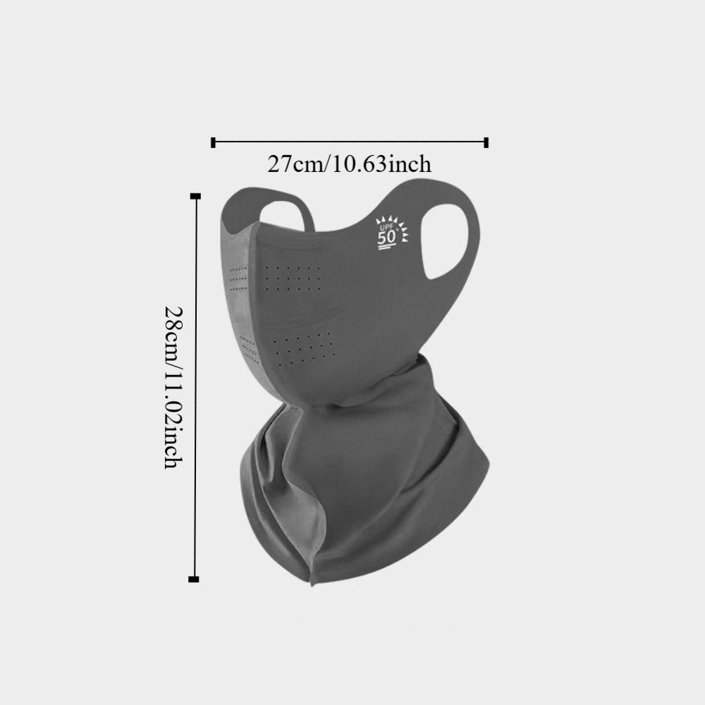 Fashion Summer Full-Face Sunscreen Veil Anti UV UPF 50+ Ice Silk Face Cover Breathable Outdoor Neck Wrap Cover Cycling