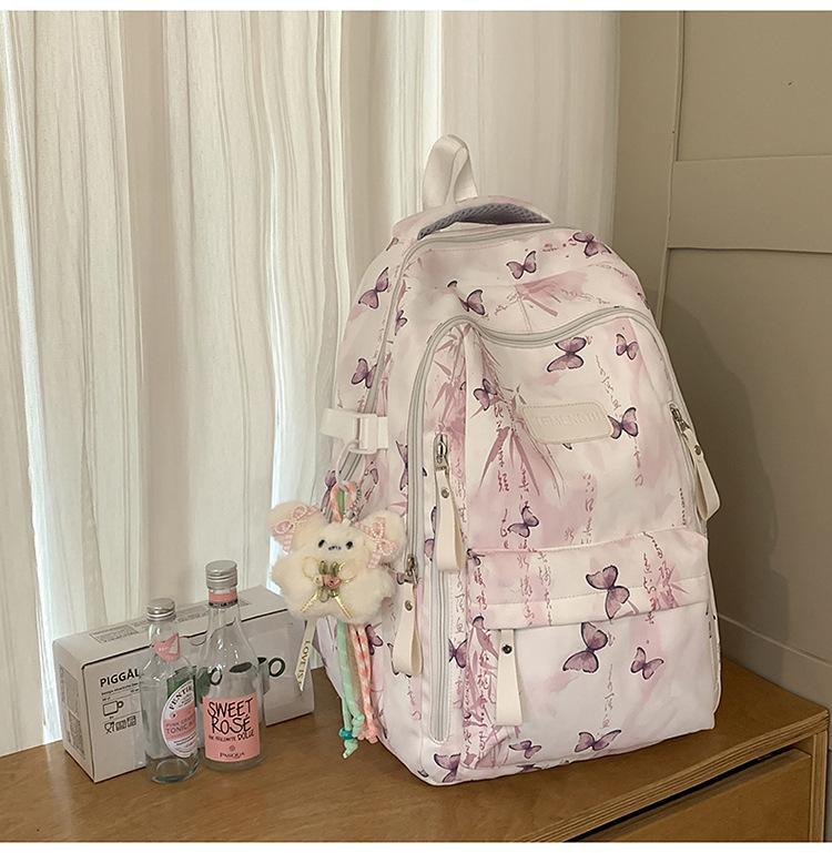 Schoolbag new high-value national tide ancient style fresh and sweet backpack junior high school students lightweight spring outing travel