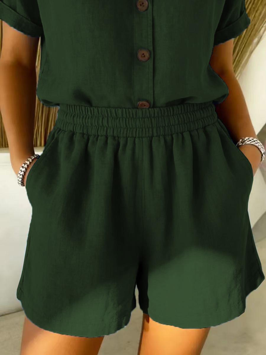 2026 European and American Summer Casual Cotton Linen Women s Shorts with Pockets 3XL