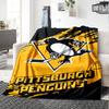 Pittsburgh Penguins Print Flannel Blanket High Quality Warm Comfortable Cover for All Seasons Perfect for Gifts Home Decor