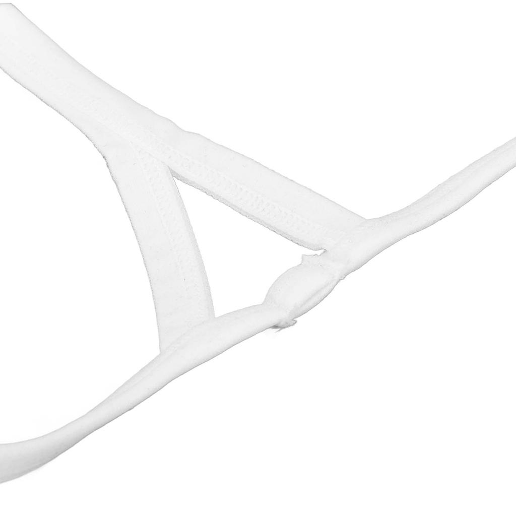 Men Bulge Cup Soft Polyester Cotton Stereo Shape Bulge Covering Up Underwear Cup with Strap White