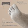 LangSha Women's Summer Thin Anti-Odor Five-Toe Cotton Socks