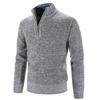 Men S Plus Size Fleece Half Zip High Neck Pullover Long Sleeve Knit Sweater