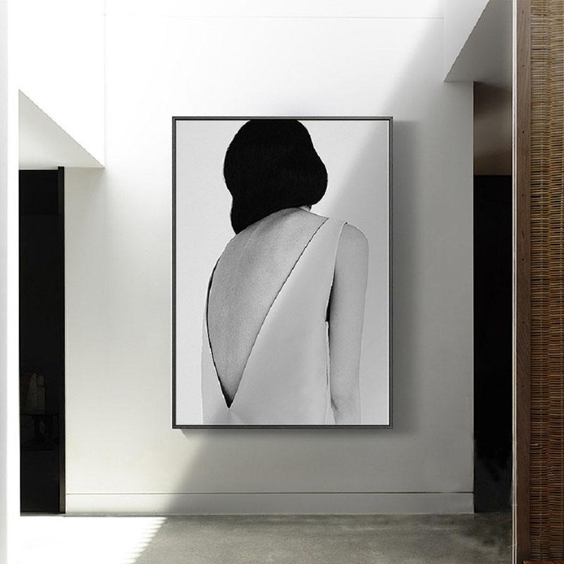 Nordic Black and White Figure Model Posters And Prints Minimalism Girl Wall Art Canvas Paintings Pictures Living Room Home Decor